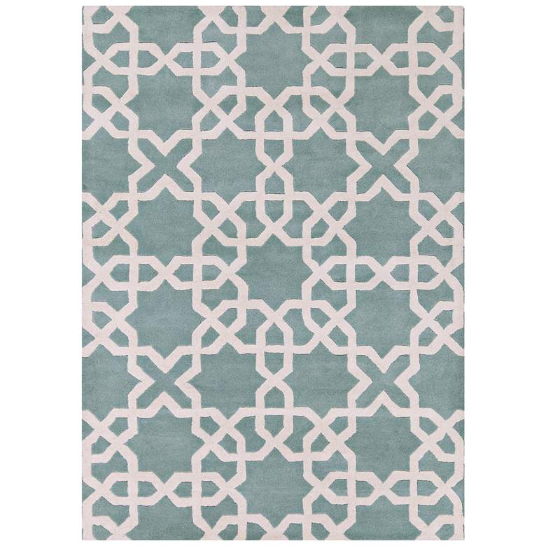 Image 1 Chandra Davin DAV25800 5'x7' Mint Wool Area Rug