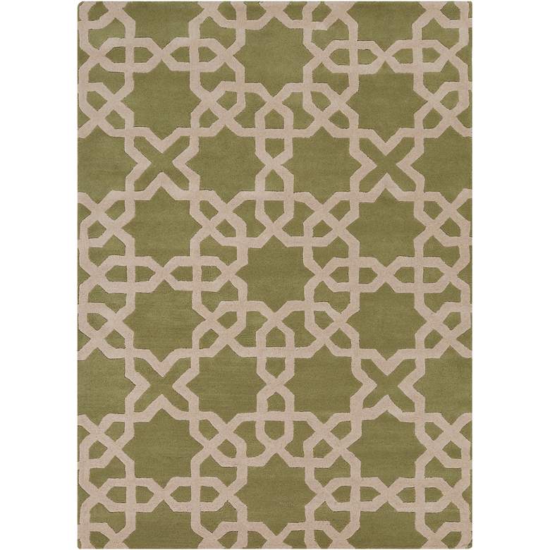 Image 1 Chandra Davin DAV25801 5'x7' Green Wool Area Rug