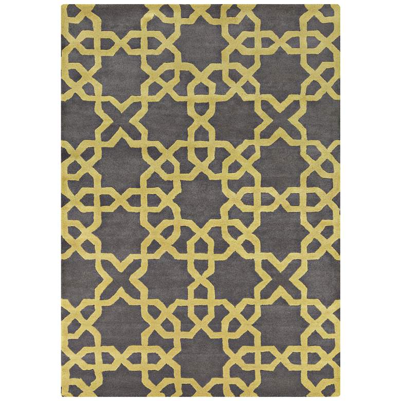 Image 1 Chandra Davin DAV25802 5&#39;x7&#39; Charcoal Wool Area Rug