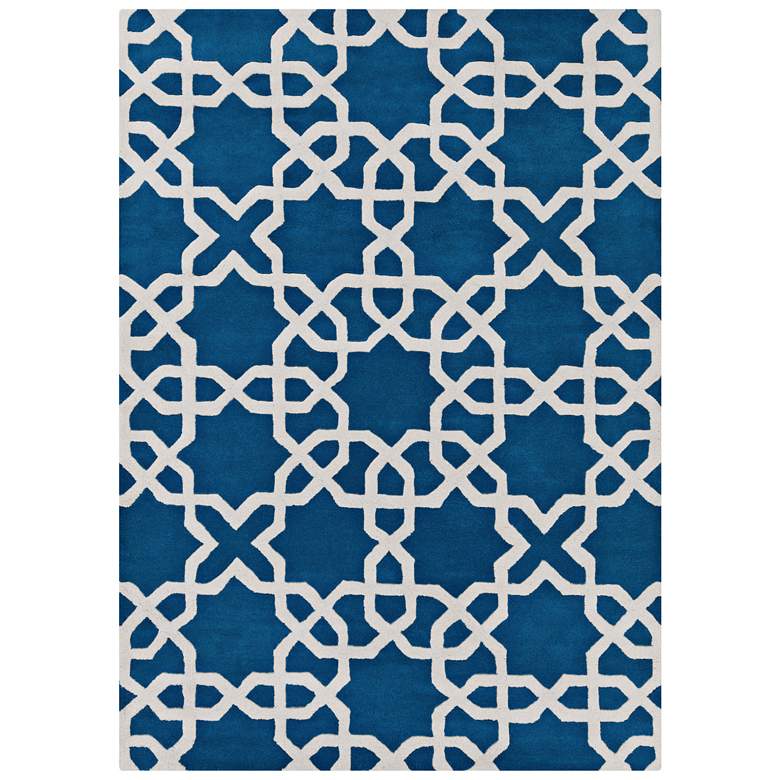 Image 1 Chandra Davin DAV25804 5'x7' Blue Wool Area Rug