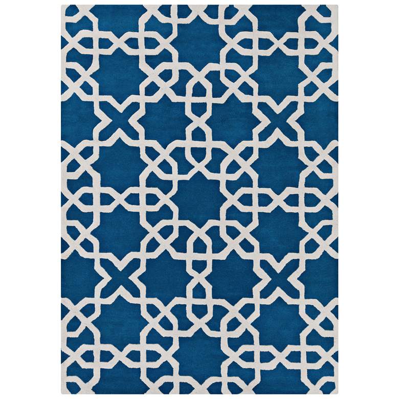 Image 1 Chandra Davin DAV25804 5&#39;x7&#39; Blue Wool Area Rug