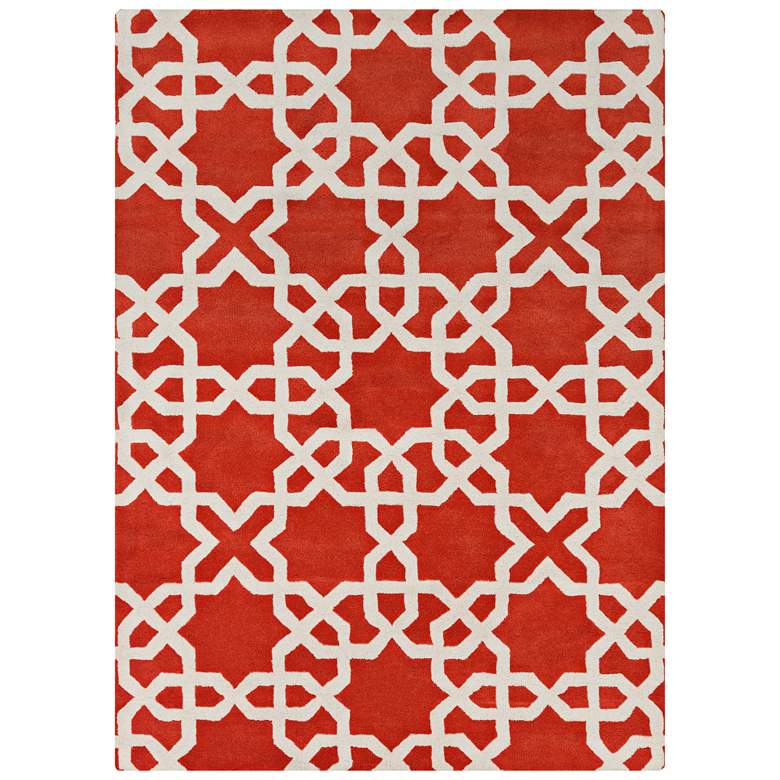 Image 1 Chandra Davin DAV25805 5'x7' Red Wool Area Rug