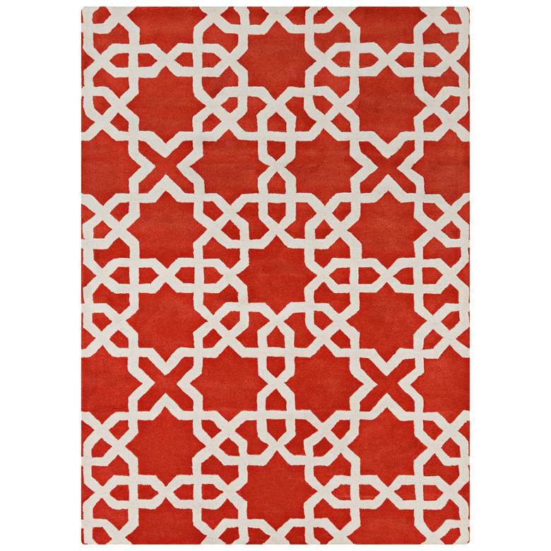 Image 1 Chandra Davin DAV25805 5&#39;x7&#39; Red Wool Area Rug