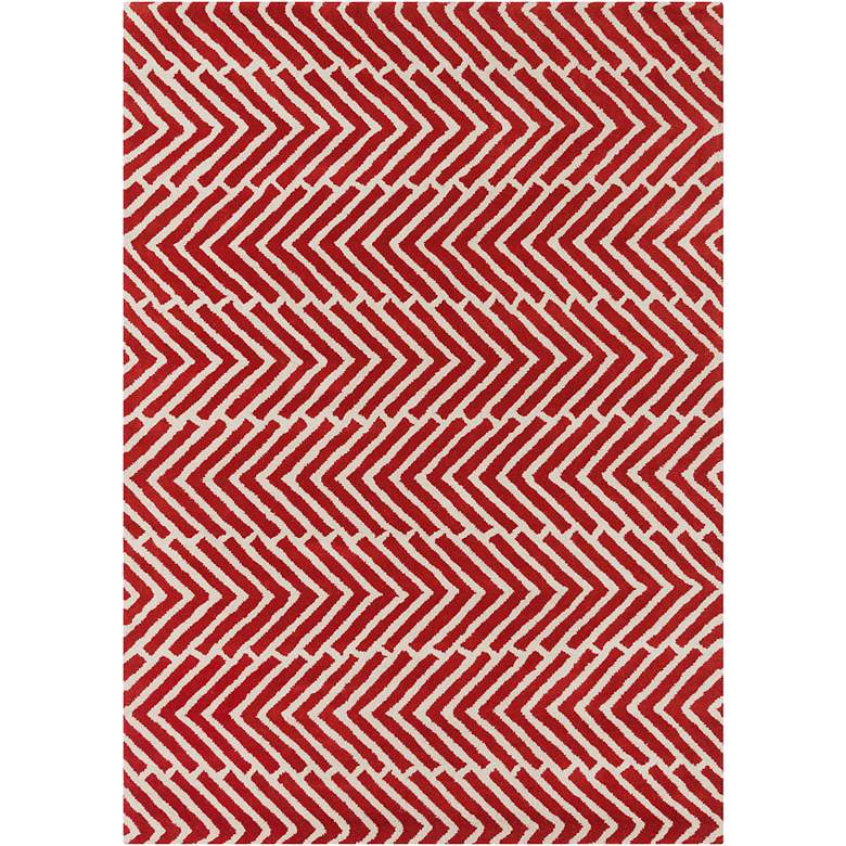 Image 1 Chandra Davin DAV25810 5'x7' Red Wool Area Rug