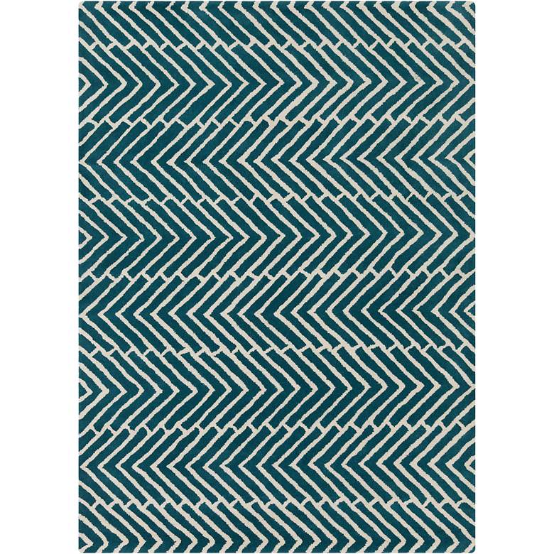 Image 2 Chandra Davin DAV25812 5&#39;x7&#39; Blue Wool Area Rug