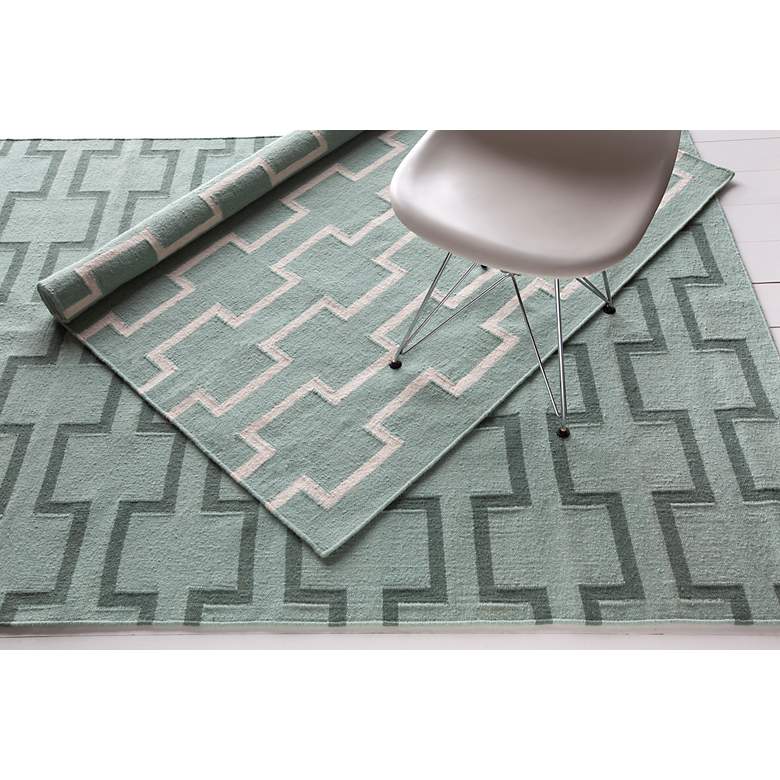 Image 3 Chandra Lima LIM25701 5'x7' Green Wool Area Rug more views