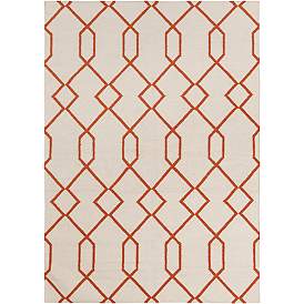 Image1 of Chandra Lima LIM25712 5'x7' Beige and Orange Area Rug