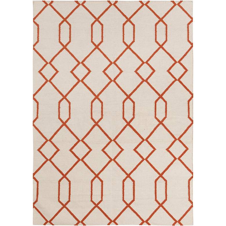 Image 1 Chandra Lima LIM25712 5'x7' Beige and Orange Area Rug