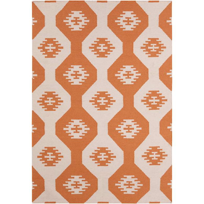 Image 1 Chandra Lima LIM25716 5'x7' Orange Wool Area Rug