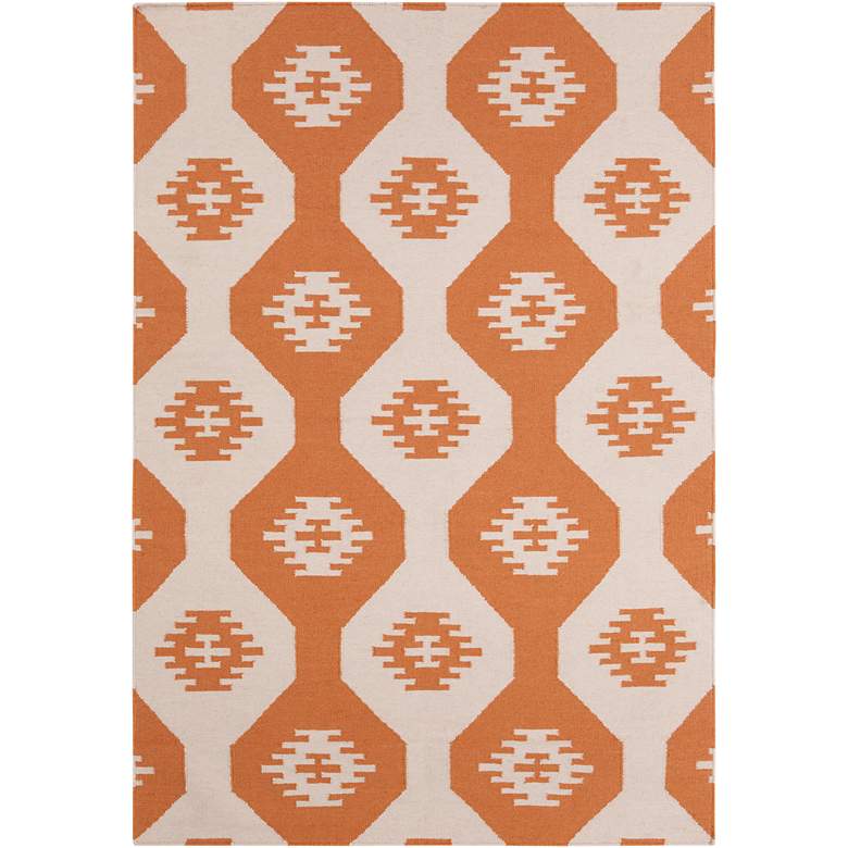 Image 1 Chandra Lima LIM25716 5&#39;x7&#39; Orange Wool Area Rug