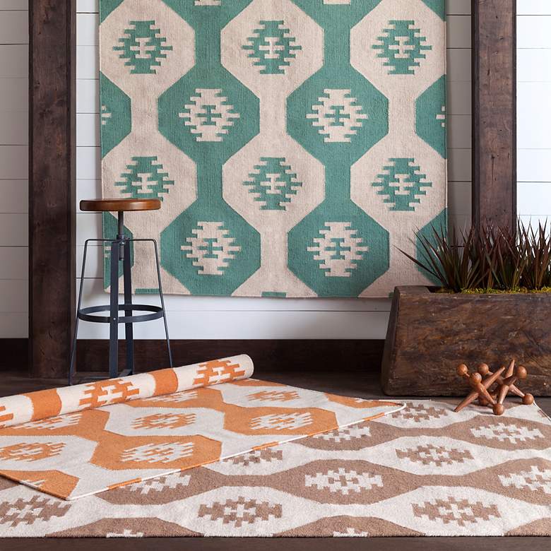 Image 4 Chandra Lima LIM25716 5'x7' Orange Wool Area Rug more views