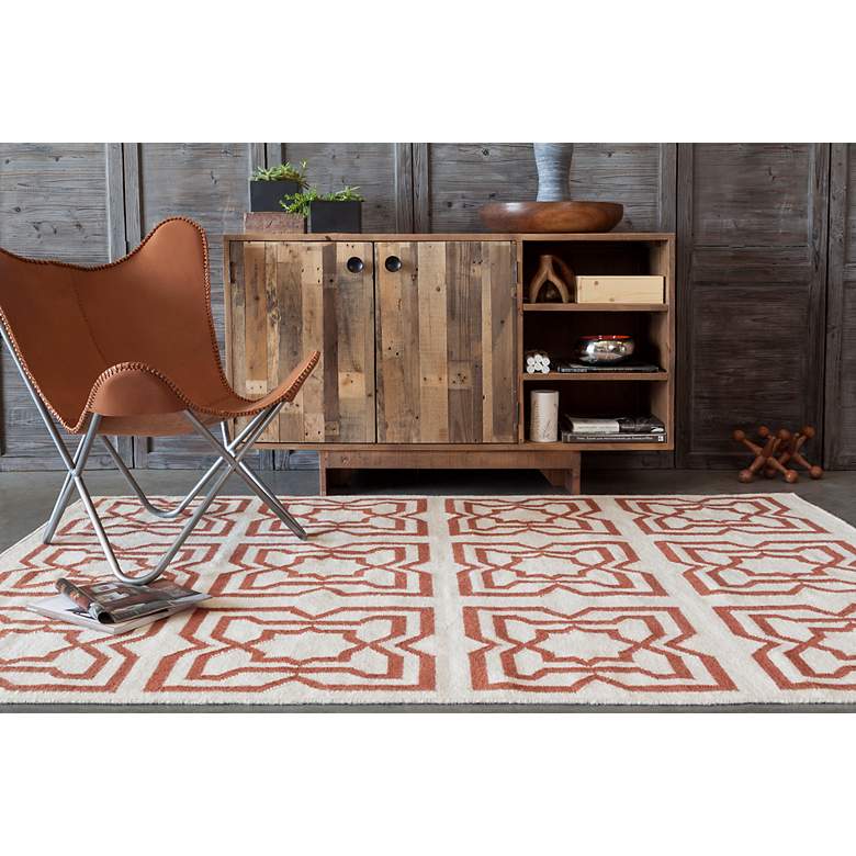 Image 3 Chandra Lima LIM25719 5'x7' Beige and Orange Area Rug more views