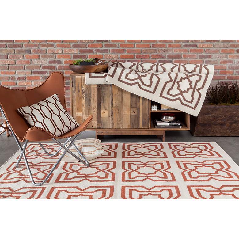 Image 6 Chandra Lima LIM25719 5'x7' Beige and Orange Area Rug more views