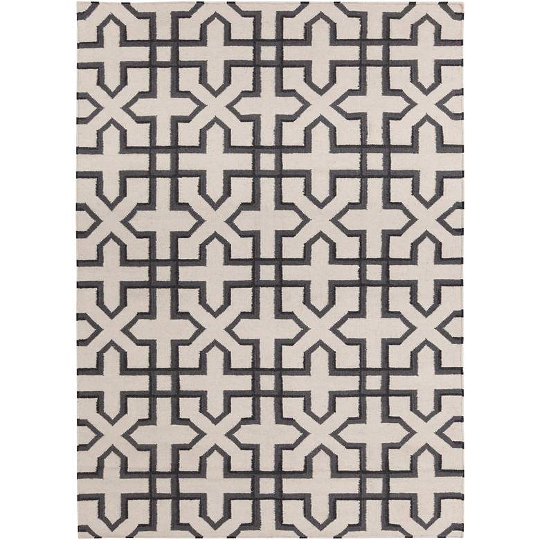 Chandra Lima LIM25740 5&#39;x7&#39; Gray and White Wool Area Rug