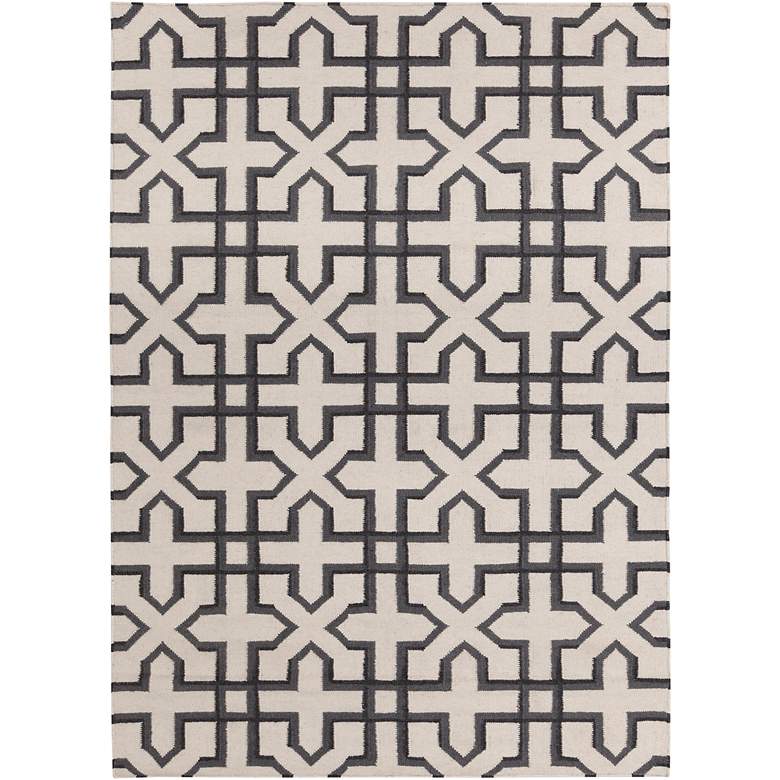 Image 1 Chandra Lima LIM25740 5'x7' Gray and White Wool Area Rug