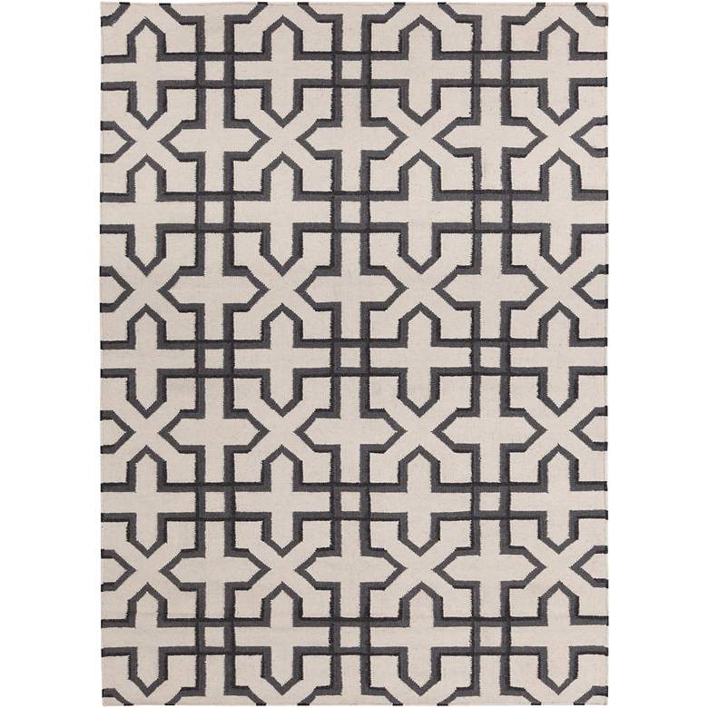 Image 1 Chandra Lima LIM25740 5&#39;x7&#39; Gray and White Wool Area Rug