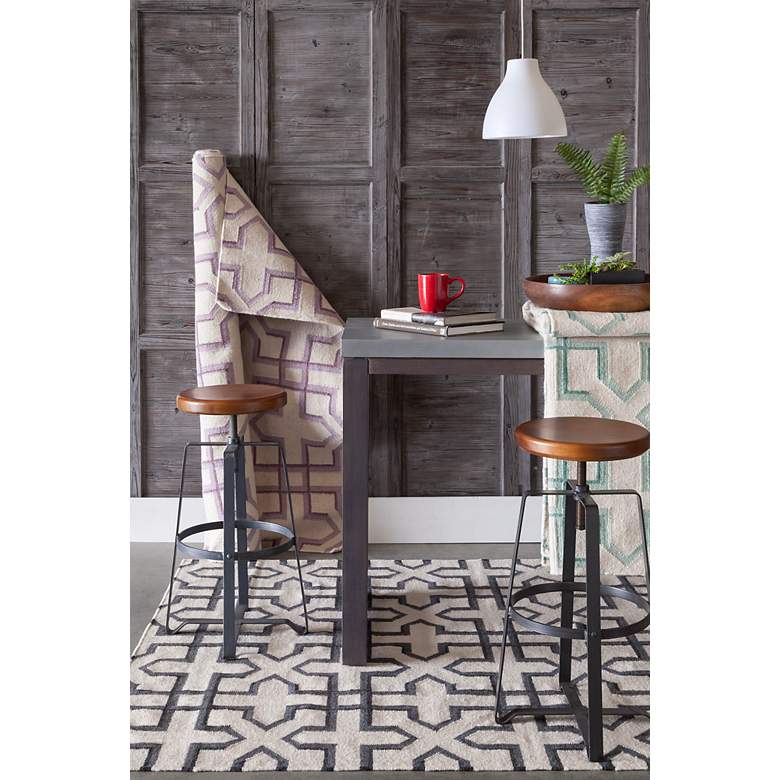Image 3 Chandra Lima LIM25740 5'x7' Gray and White Wool Area Rug more views