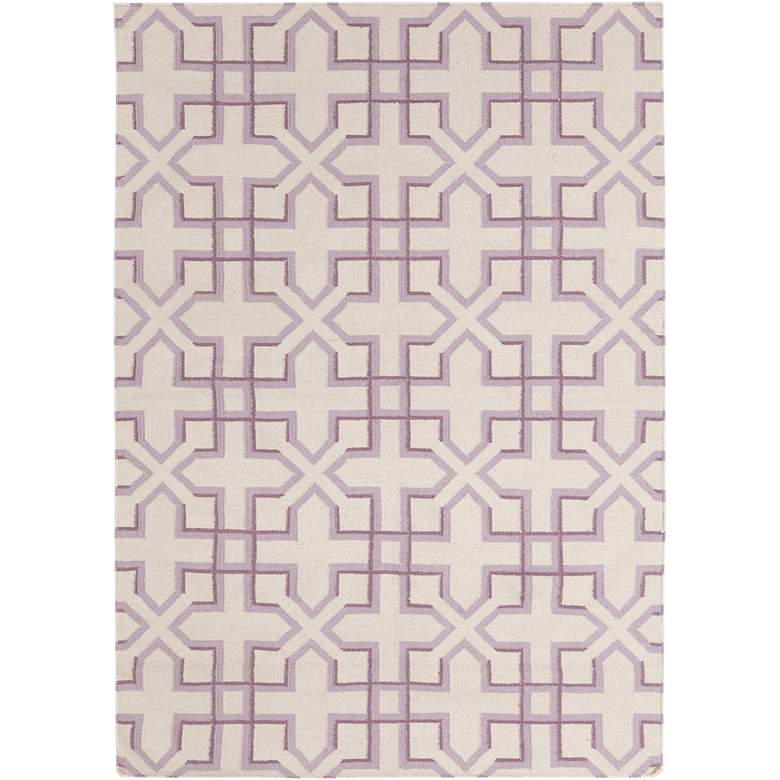 Image 1 Chandra Lima LIM25741 5'x7' Purple and White Area Rug