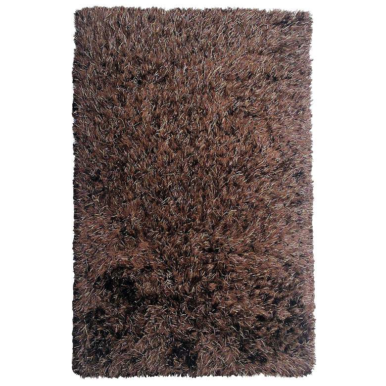 Image 1 Chandra Onex 5&#39;x7&#39;6 inch Brown Shag Area Rug