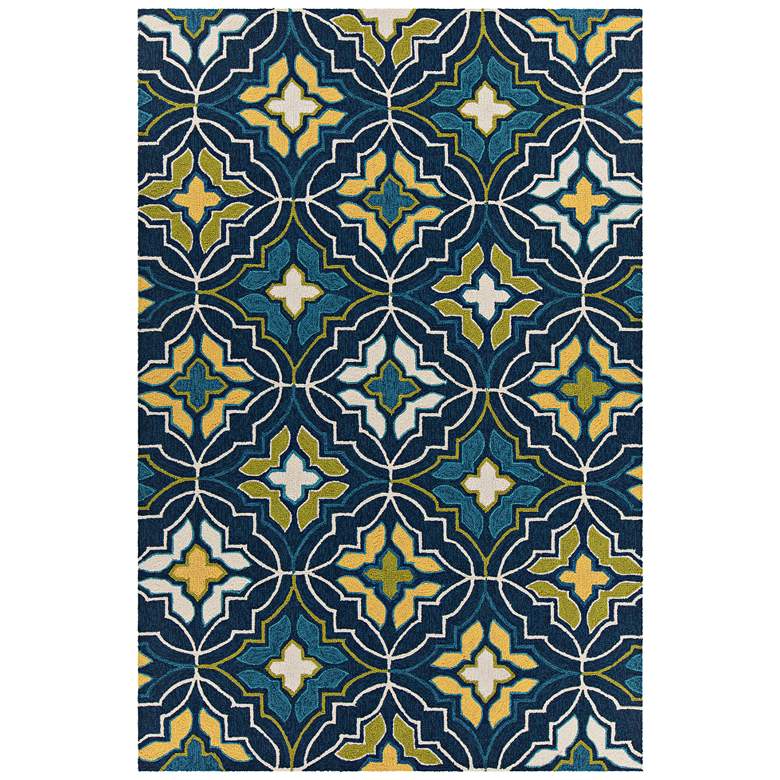 Image 1 Chandra Terra 5&#39;x7&#39;6 inch Blue and Yellow Outdoor Area Rug