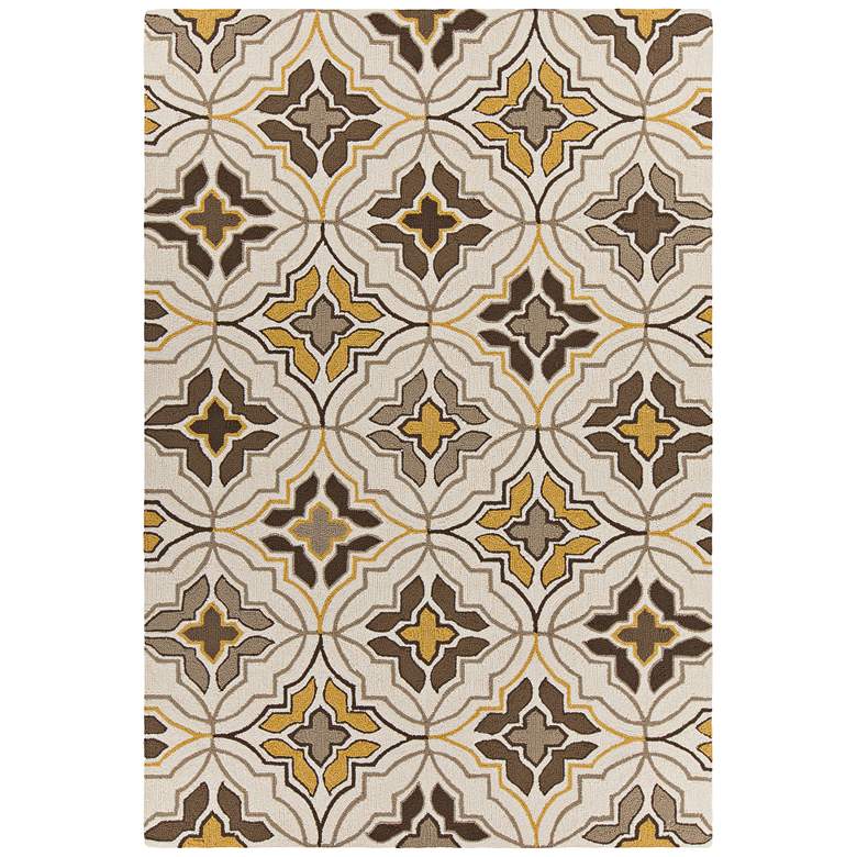 Image 1 Chandra Terra 5&#39;x7&#39;6 inch Cream and Brown Outdoor Area Rug