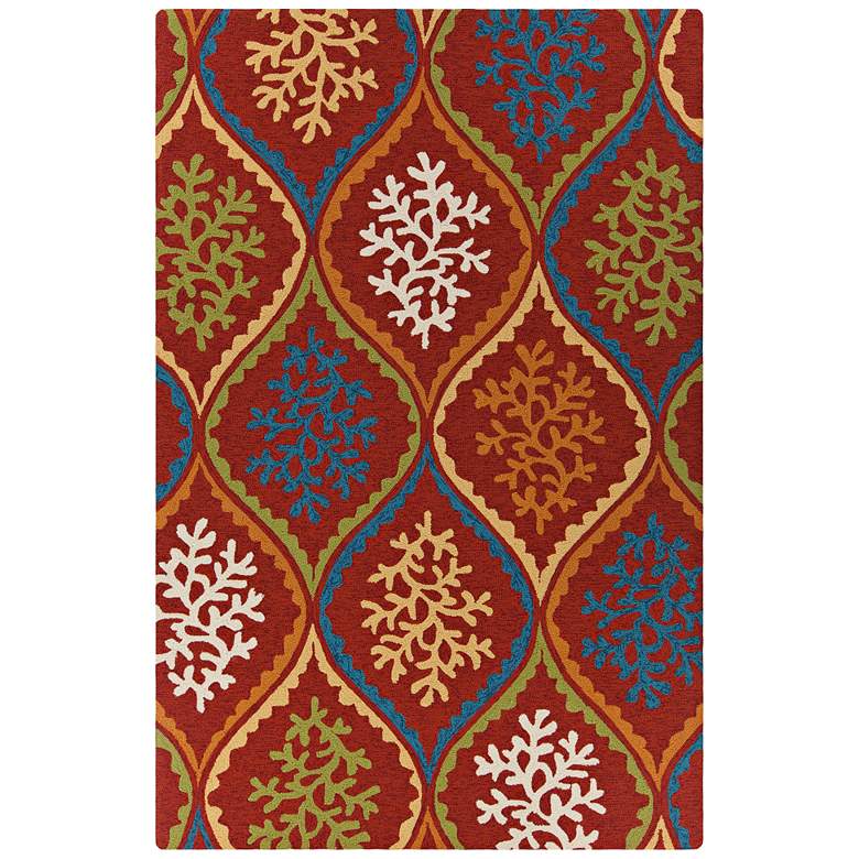 Image 1 Chandra Terra 5&#39;x7&#39;6 inch Red and Orange Outdoor Area Rug