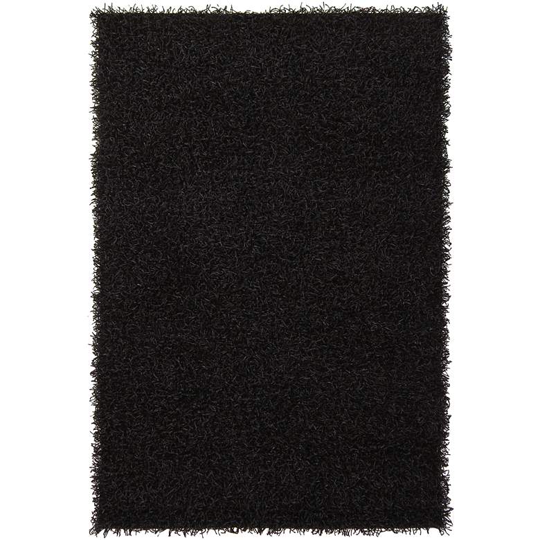 Image 1 Chandra Zara ZAR14503 5&#39;x7&#39;6 inch Black Shag Area Rug