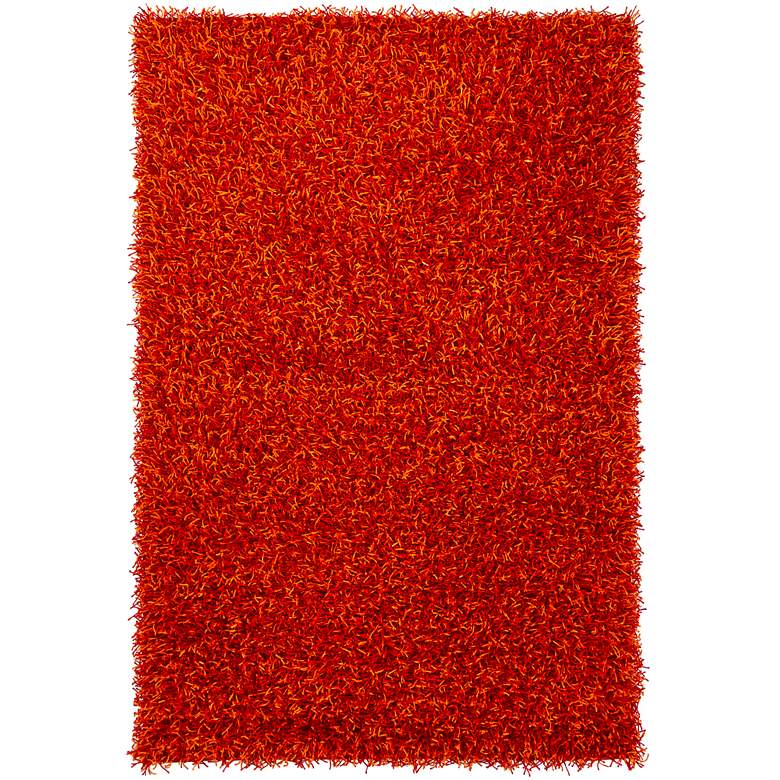 Image 1 Chandra Zara ZAR14510 5&#39;x7&#39;6 inch Red and Orange Shag Rug