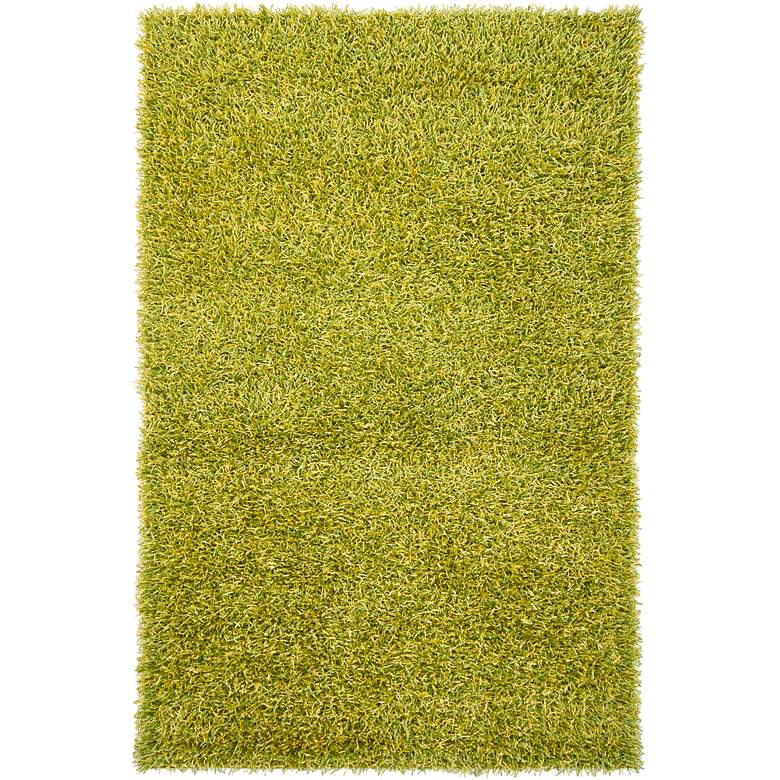 Image 1 Chandra Zara ZAR14511 5&#39;x7&#39;6 inch Green and Yellow Shag Rug