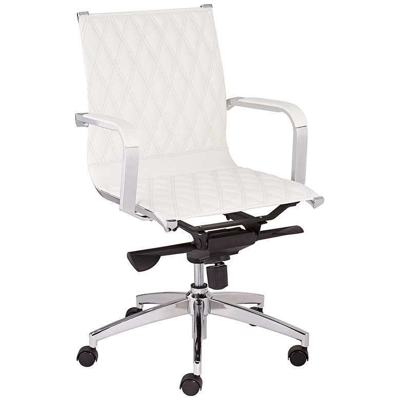 Image 1 Chanelle White Faux Leather Mid Back Office Chair