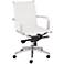 Chanelle White Faux Leather Mid Back Office Chair