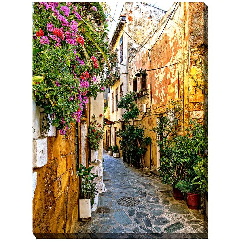 Image 1 Chania Alley 40" High All-Weather Outdoor Canvas Wall Art