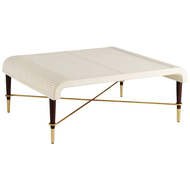 Image 1 Channel Cocktail Table - Off-White - Walnut - Brass