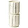 Channel Flat White Marble 11 1/2" High Pillar Candle Holder