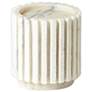 Channel Flat White Marble 6" High Pillar Candle Holder