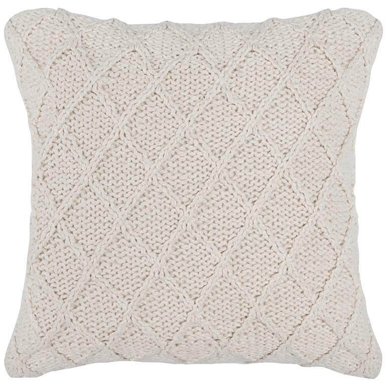 Image 1 Channel Ivory 20 inch Square Decorative Pillow