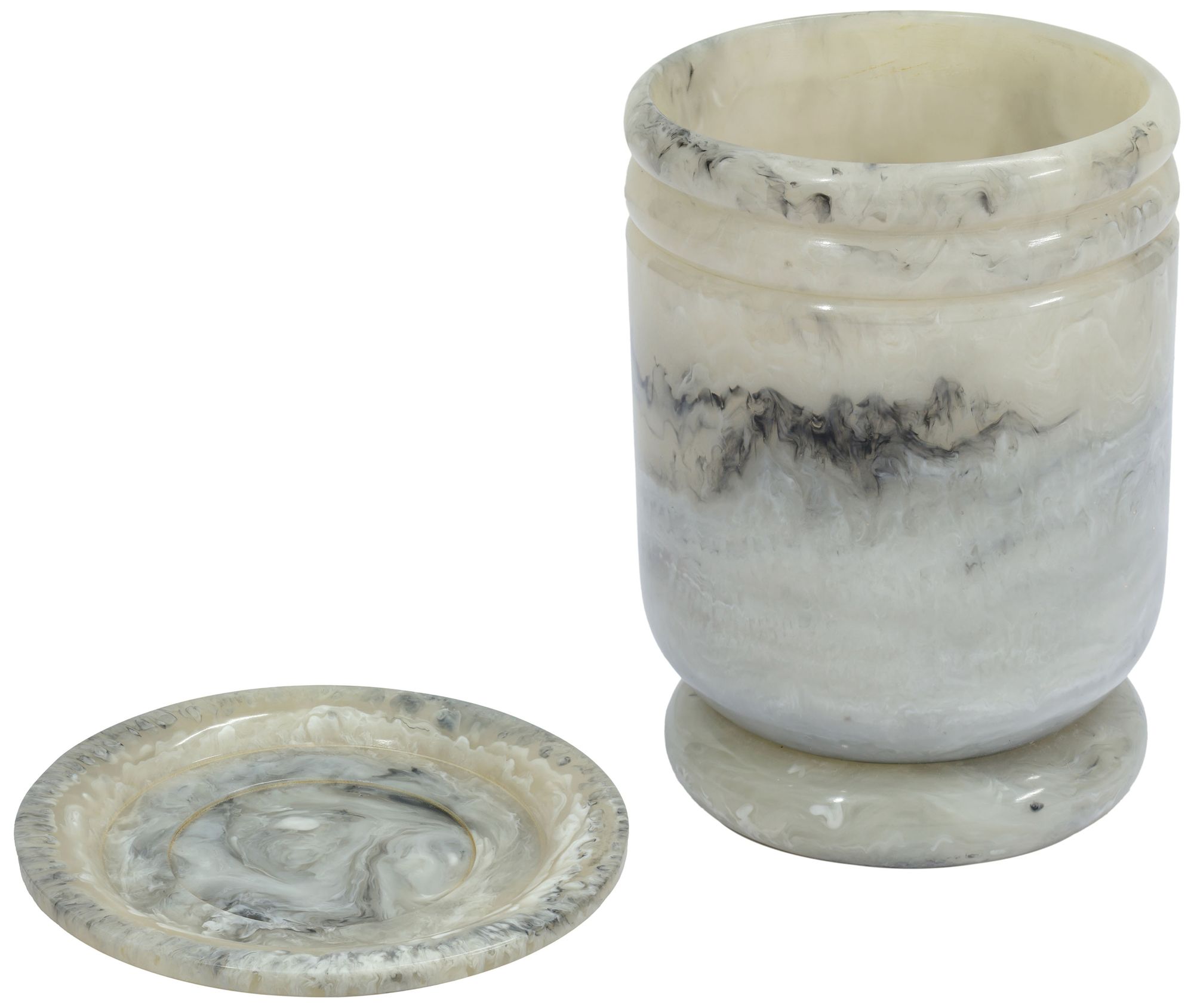 Image 2 Channeled Onyx Swirl Resin Kiddush Cup more views