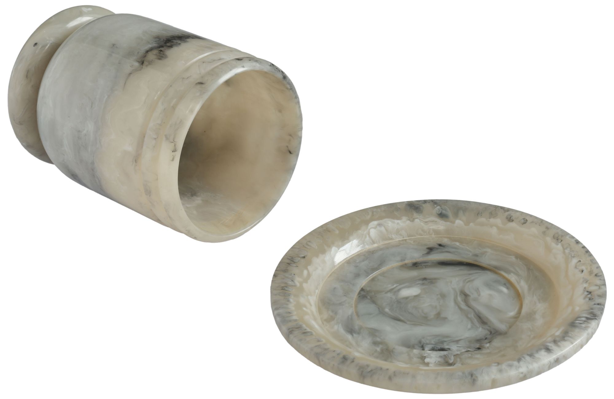 Image 3 Channeled Onyx Swirl Resin Kiddush Cup more views