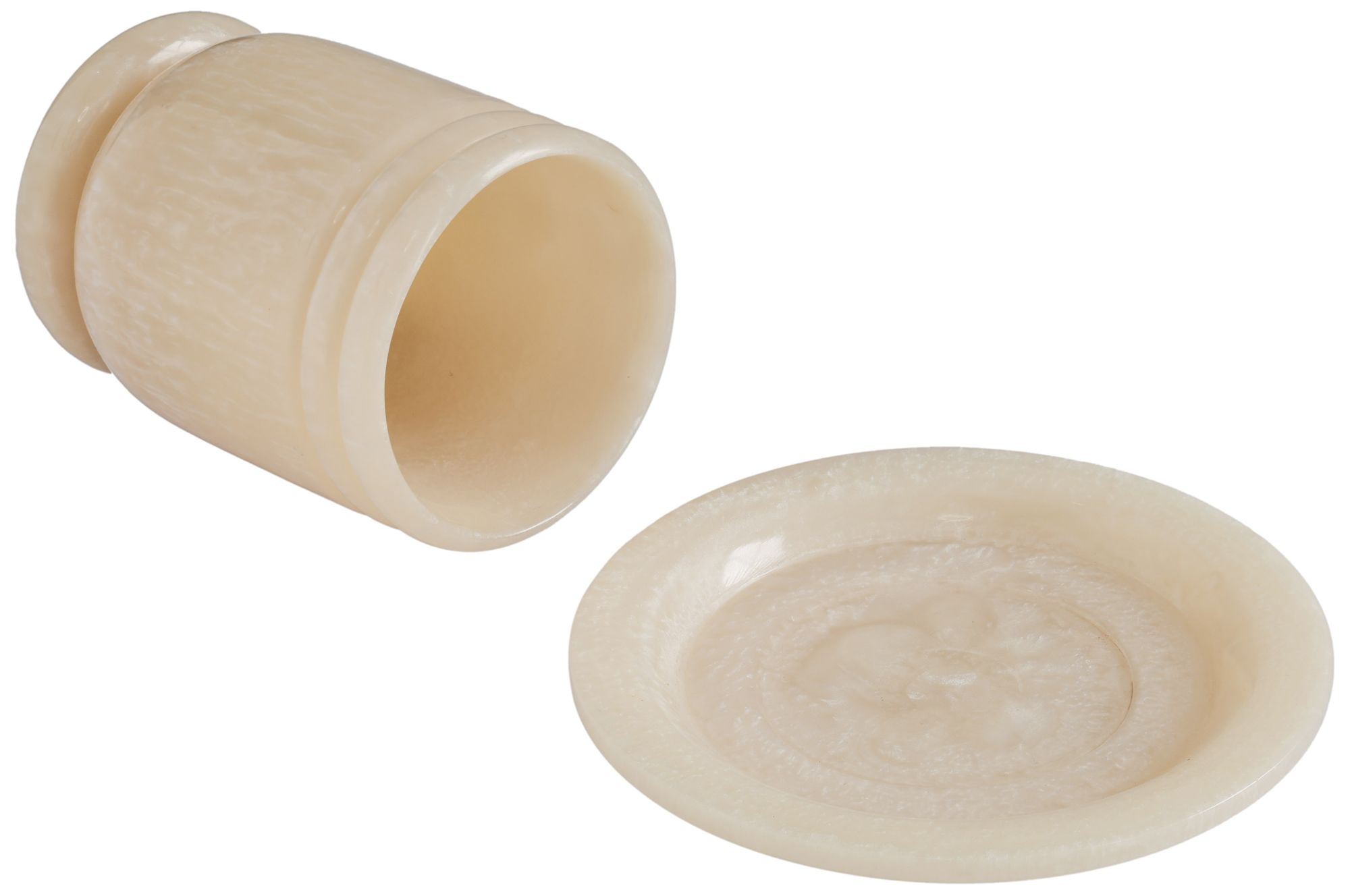 Image 3 Channeled Tan Swirl Resin Kiddush Cup more views