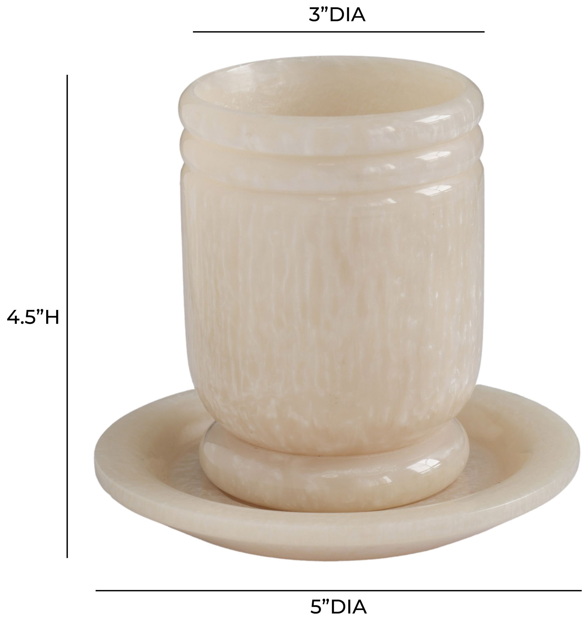 Image 4 Channeled Tan Swirl Resin Kiddush Cup more views