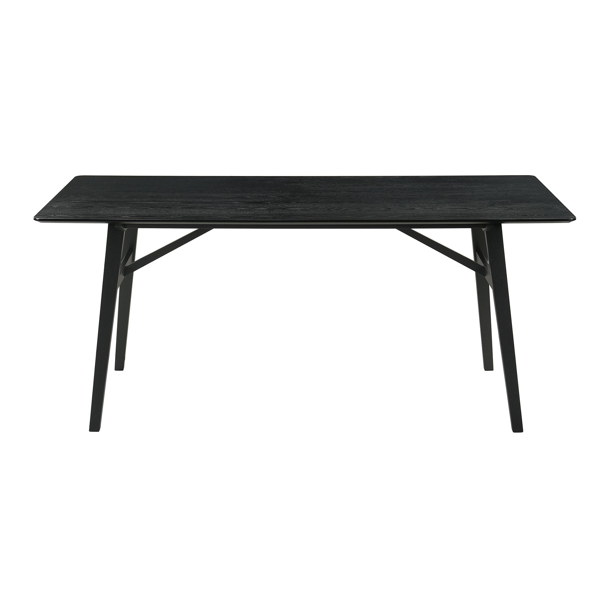 Image 6 Channell 6 Piece Dining Table Set with Bench in Black Wood, Charcoal Fabric more views