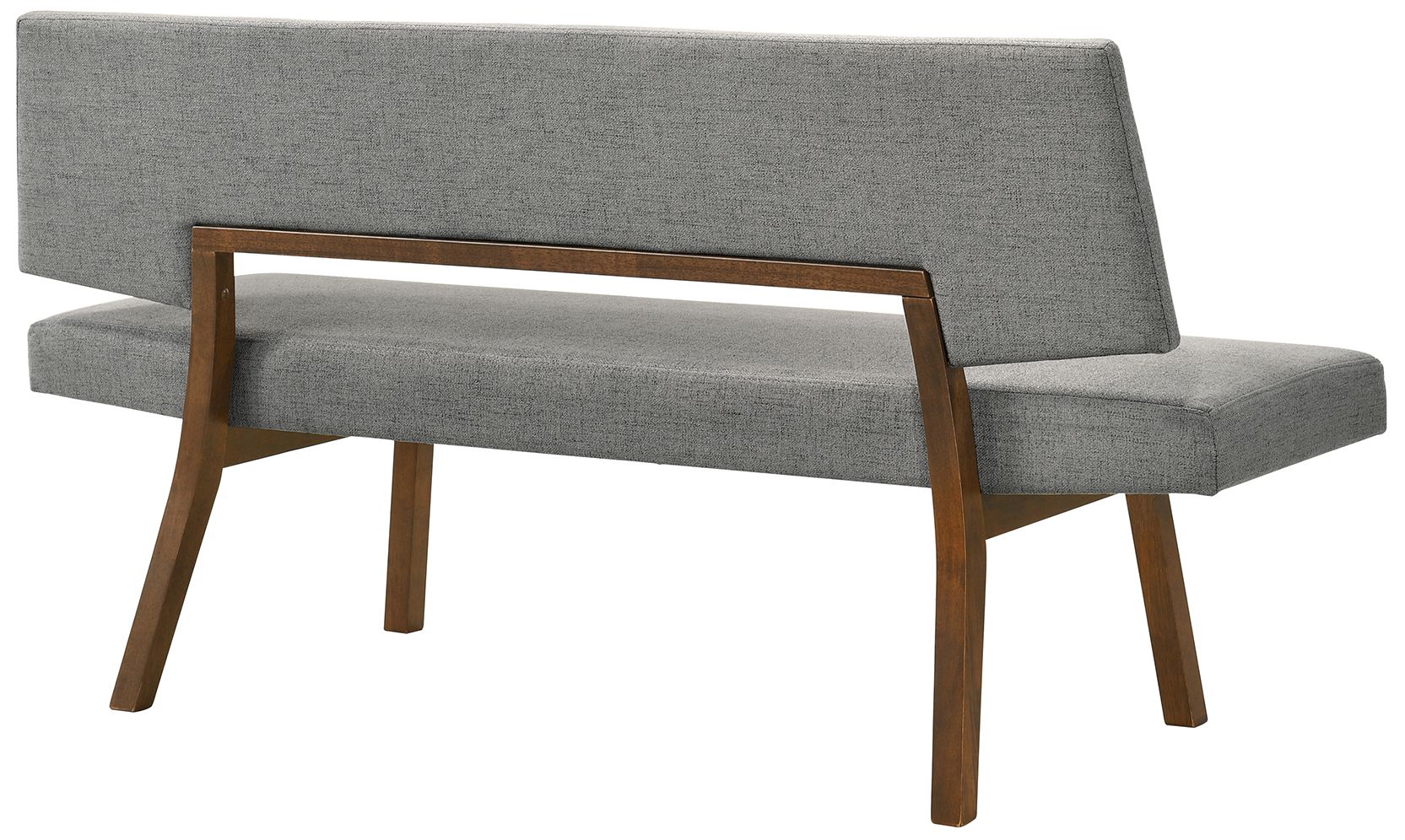 Image 4 Channell 63 in. Dining Bench in Wood and Walnut Finish with Charcoal Fabric more views