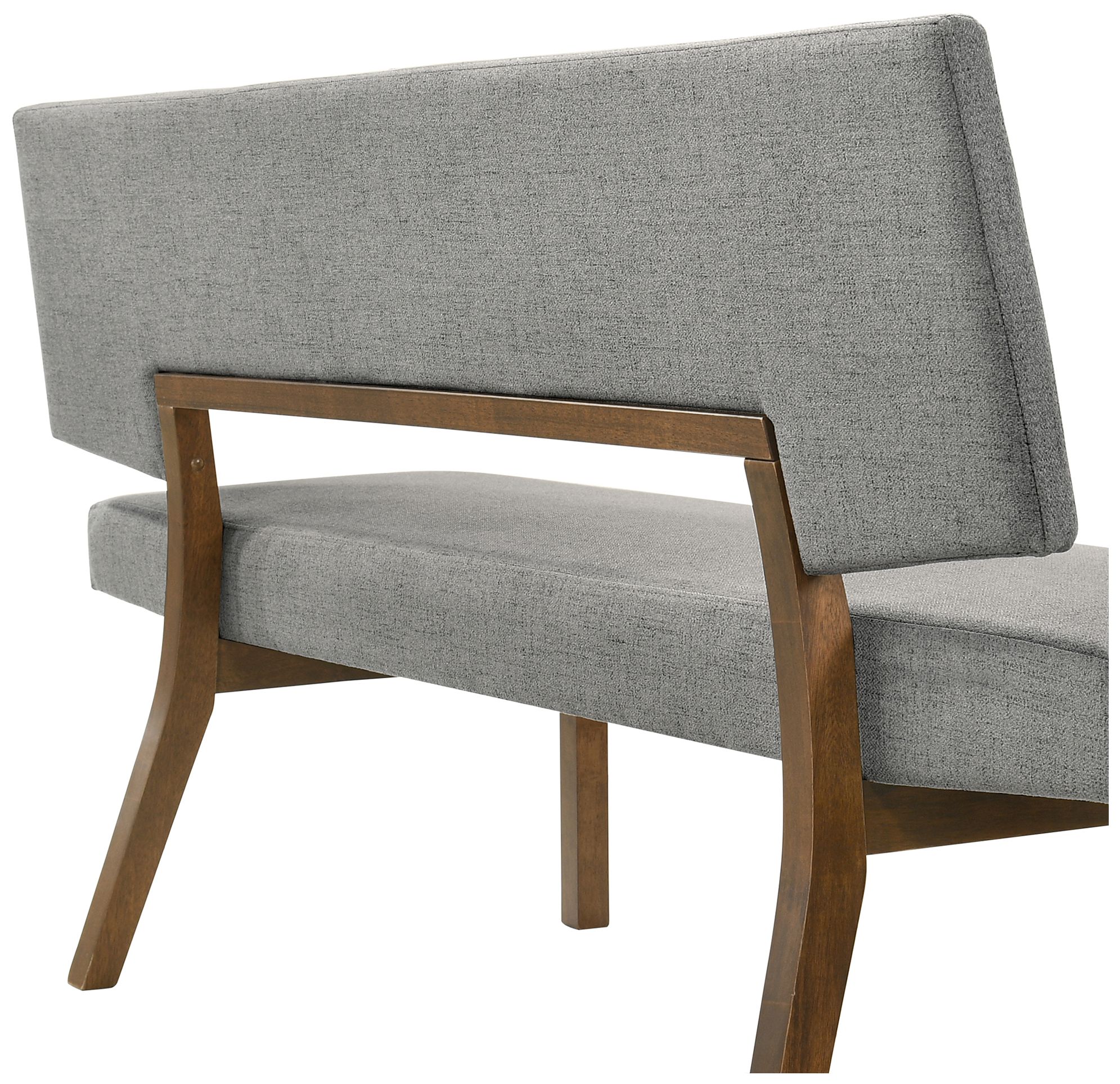 Image 5 Channell 63 in. Dining Bench in Wood and Walnut Finish with Charcoal Fabric more views