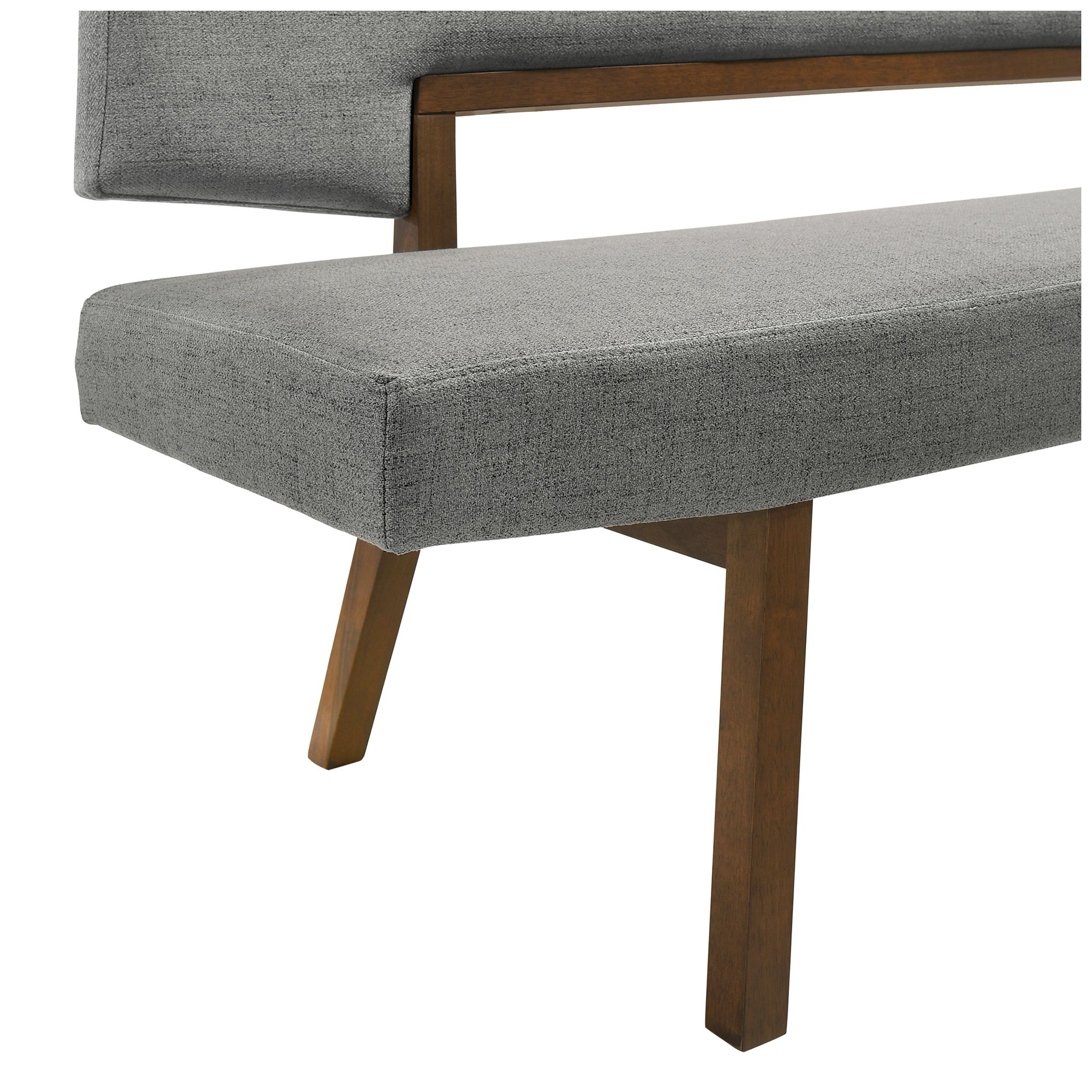 Image 6 Channell 63 in. Dining Bench in Wood and Walnut Finish with Charcoal Fabric more views