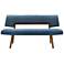 Channell 63" Wide Blue Fabric Walnut Wood Dining Bench