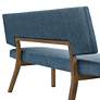5_Channell 63" Wide Blue Fabric Walnut Wood Dining Bench more views