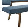 6_Channell 63" Wide Blue Fabric Walnut Wood Dining Bench more views