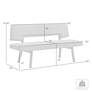 7_Channell 63" Wide Blue Fabric Walnut Wood Dining Bench more views