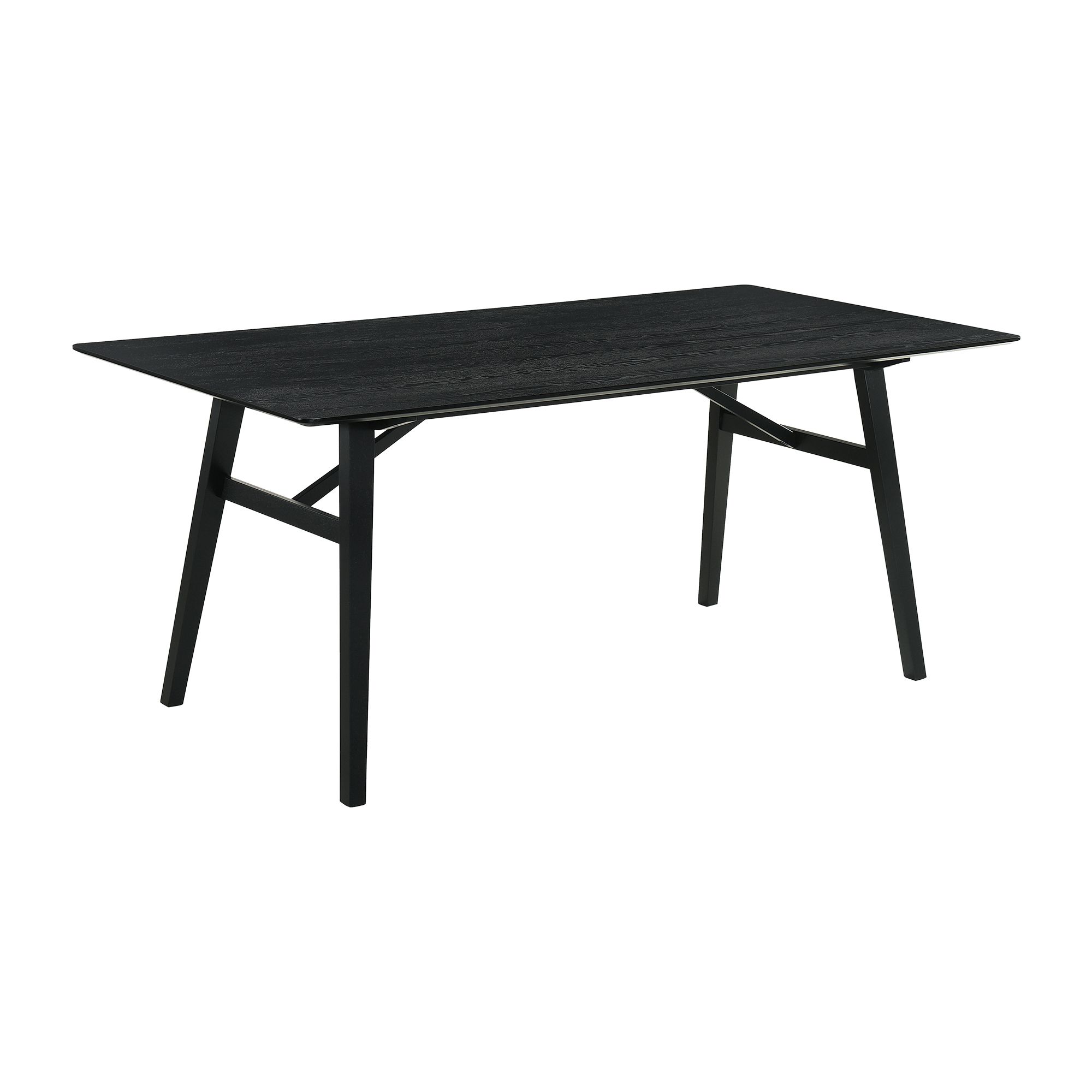 Image 5 Channell 7 Piece Dining Table Set in Black Wood with Charcoal Fabric more views