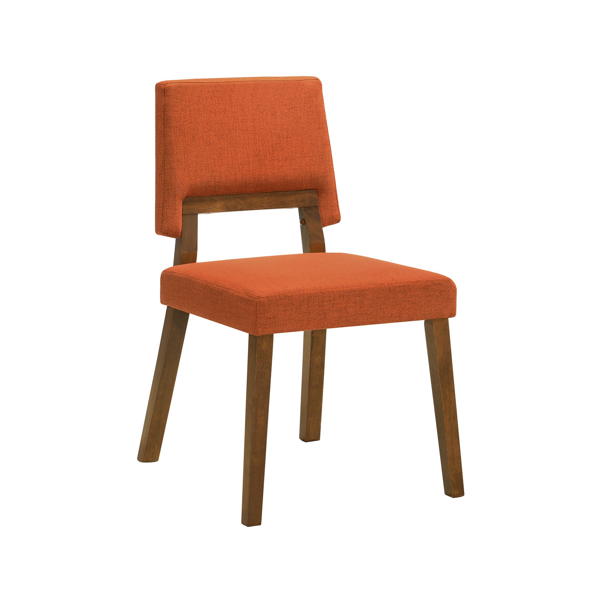 Image 3 Channell 7 Piece Dining Table Set in Walnut Wood with Orange Fabric more views